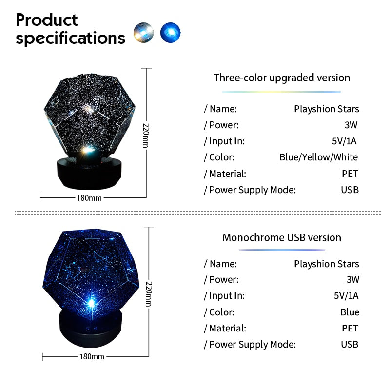 LED Star Projector Lamp Children Bedroom Galaxy Night Light Zagiz