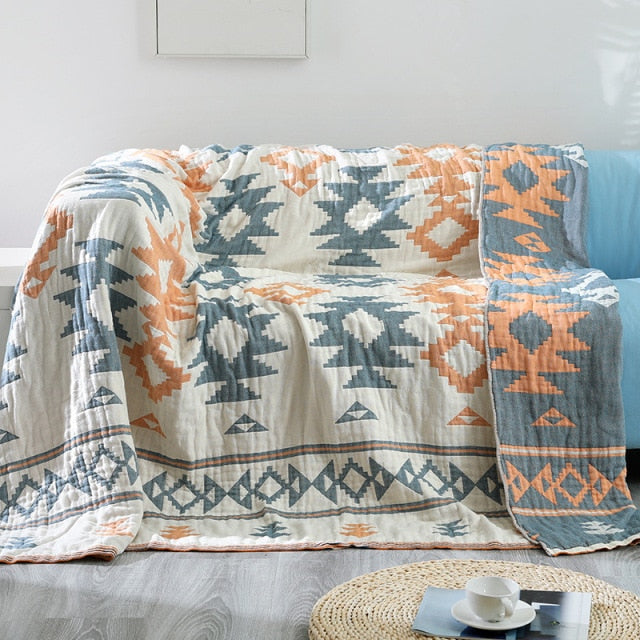 100% Cotton Boho Printed Blanket Zagiz