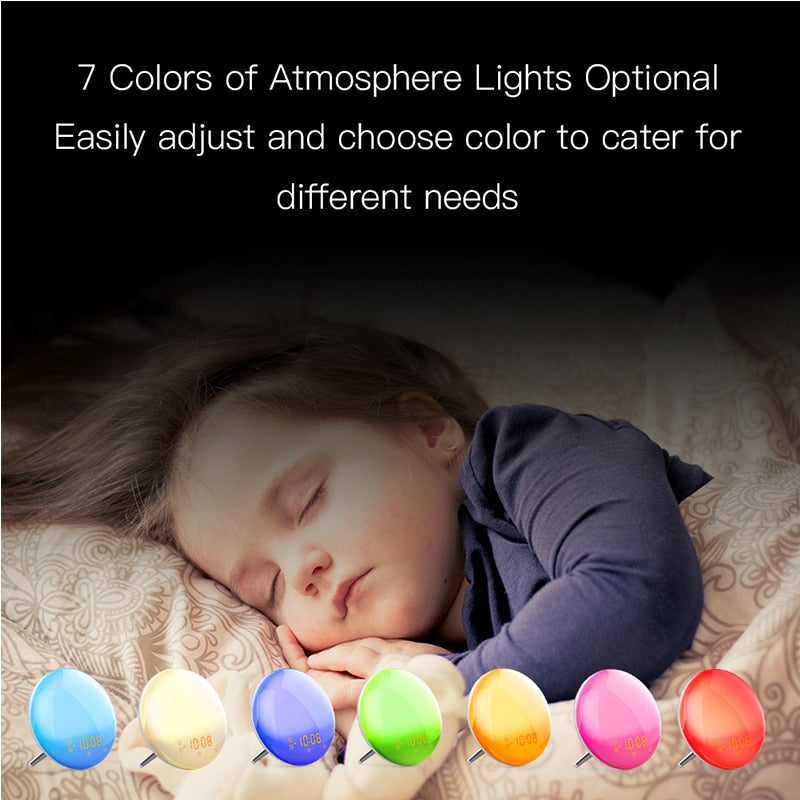 WiFi Smart Wake Up Light Clock Sunrise/Sunset Simulation 4 Alarms Works with Alexa Google Home and App Remote Control Zagiz
