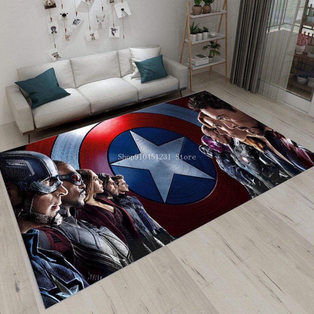 Disney The Avenger Captain America Spider-Man Iron Man Rug Zagiz