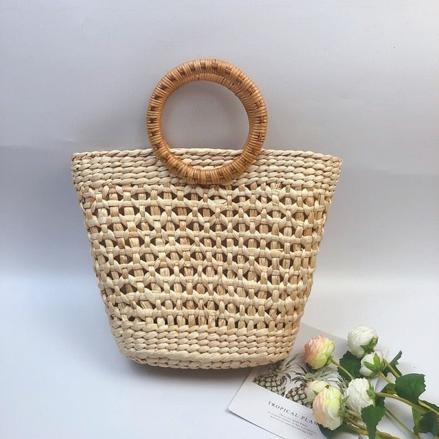 Bali Handmade Woven Rattan Bag - Round Straw Shoulder Bag Women - Summer Crossbody Bag - Boho Beach Circle Bag Zagiz