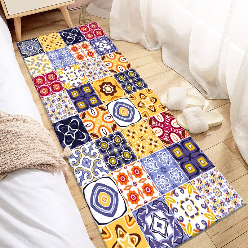 Non-slip Bohemian Style Floral Pattern Rug Zagiz