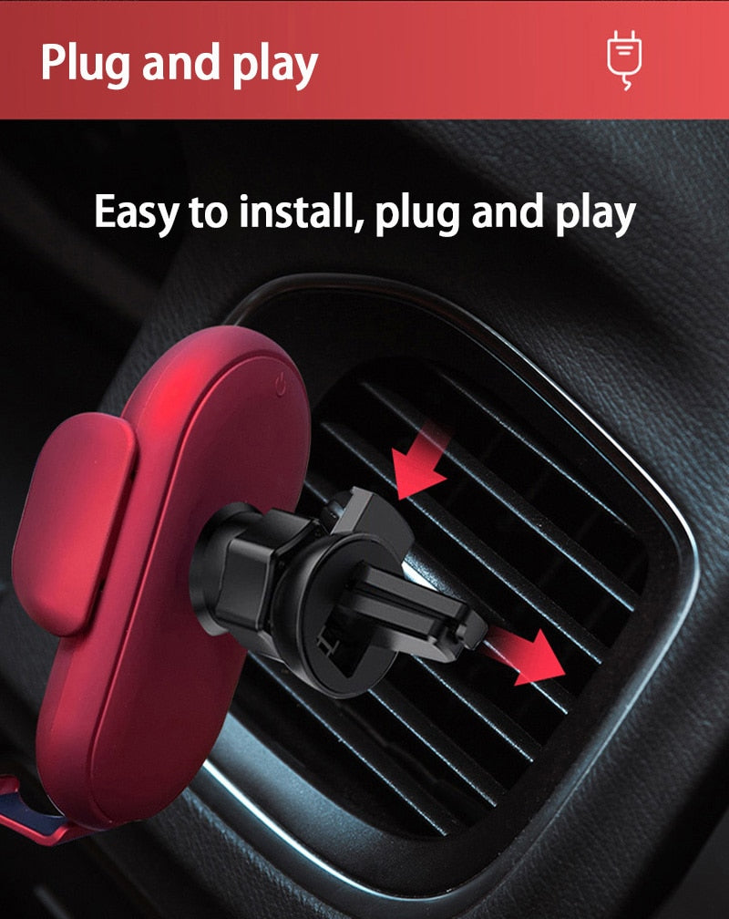 Wireless Charger Car Phone Holder with Smart Sensor Fast Charging Stand Mount Zagiz