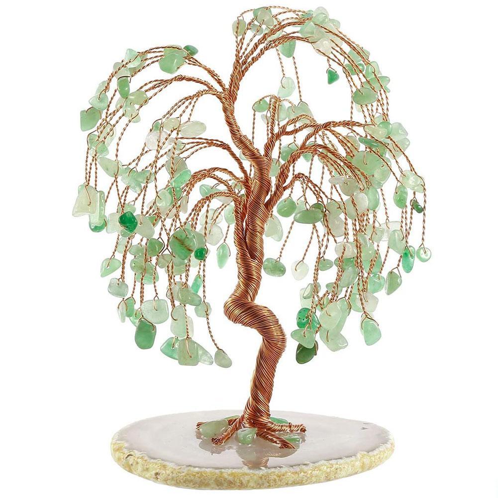 Natural Crystal Fortune Tree Amethyst Rose Quartz Aquamarine Healing Crystal Tree Ornaments Zagiz