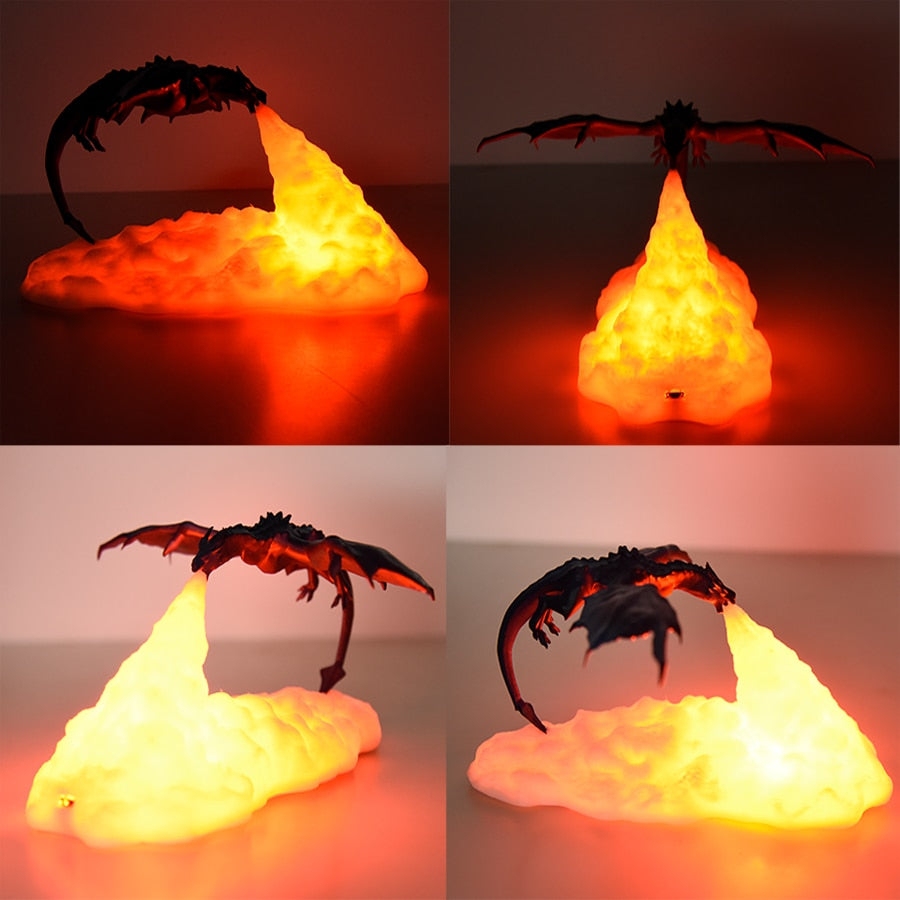 3D Printed Rechargeable Night Light - Dragon or Rocket ship Zagiz