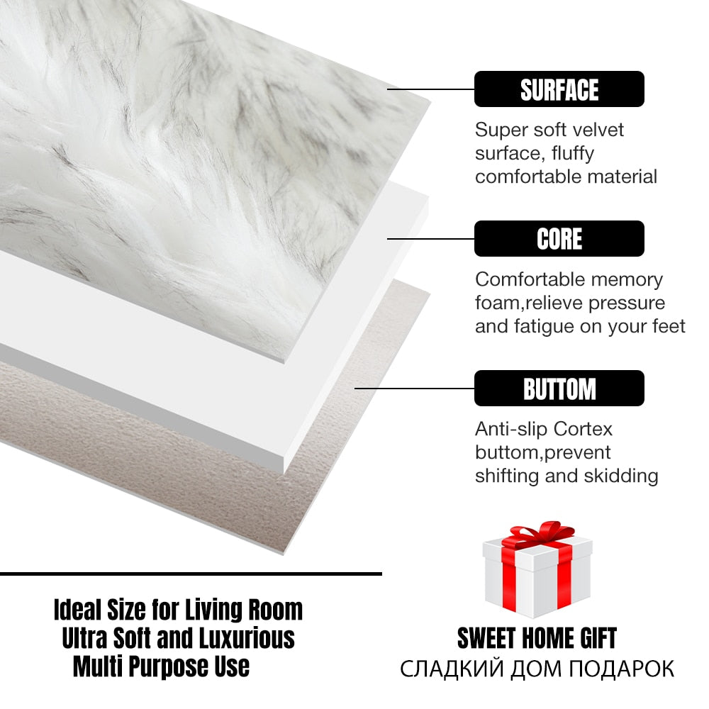 Plush Thick Carpet Soft Sheepskin for Living Room Zagiz