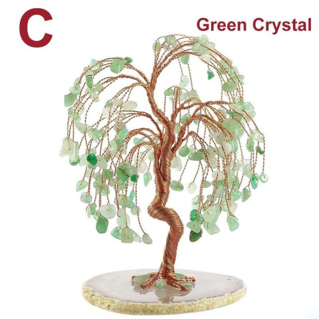 Natural Crystal Fortune Tree Amethyst Rose Quartz Aquamarine Healing Crystal Tree Ornaments Zagiz