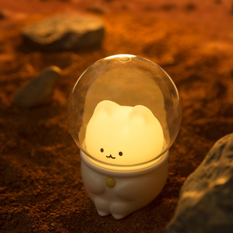 LED Night Light Space Capsule Cute Cat or Rabbit Lamp For Kids Bedroom Zagiz