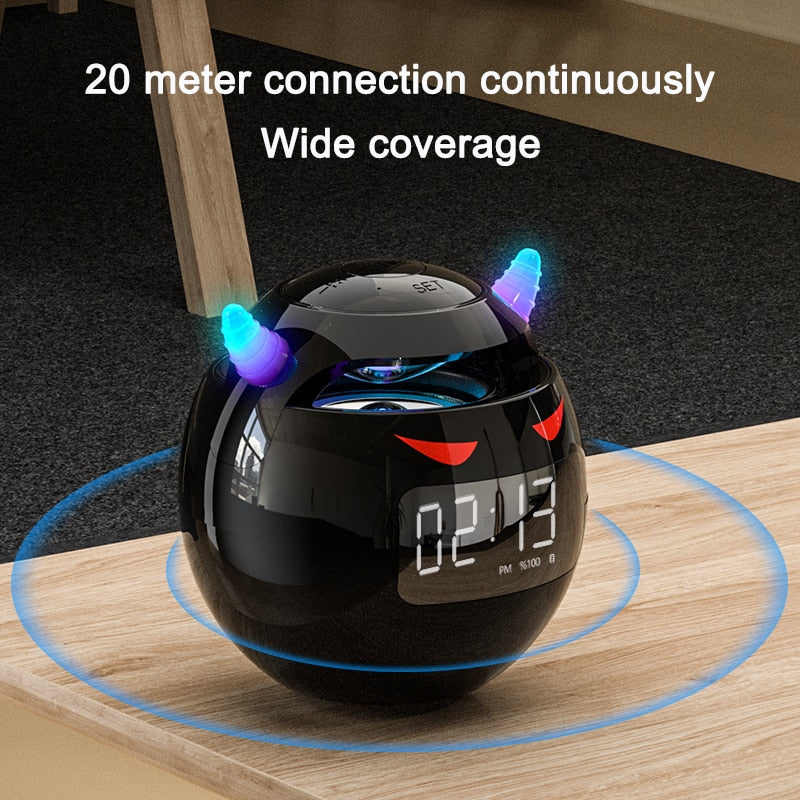 Mini 5.1 Bluetooth Speaker with LED Flash Alarm Clock and With HD Mic Hands Free Calling Zagiz