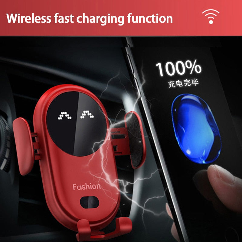 Wireless Charger Car Phone Holder with Smart Sensor Fast Charging Stand Mount Zagiz