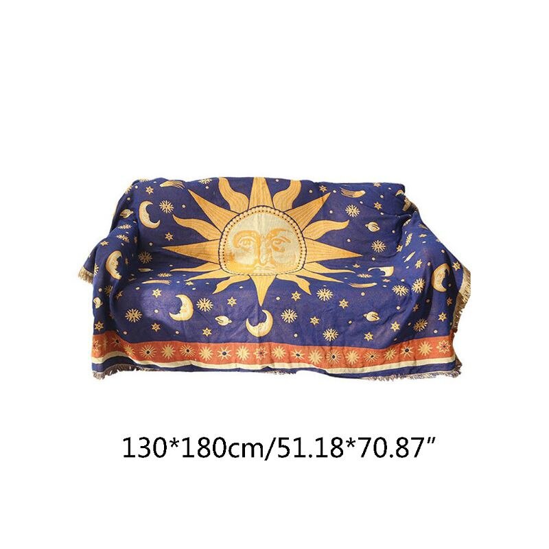 Sun Moon Stars Cotton Woven Throw Zagiz