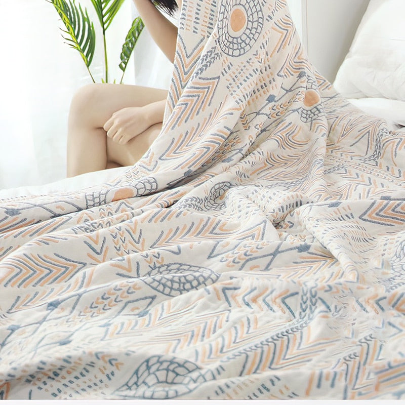 100% Cotton Boho Printed Blanket Zagiz