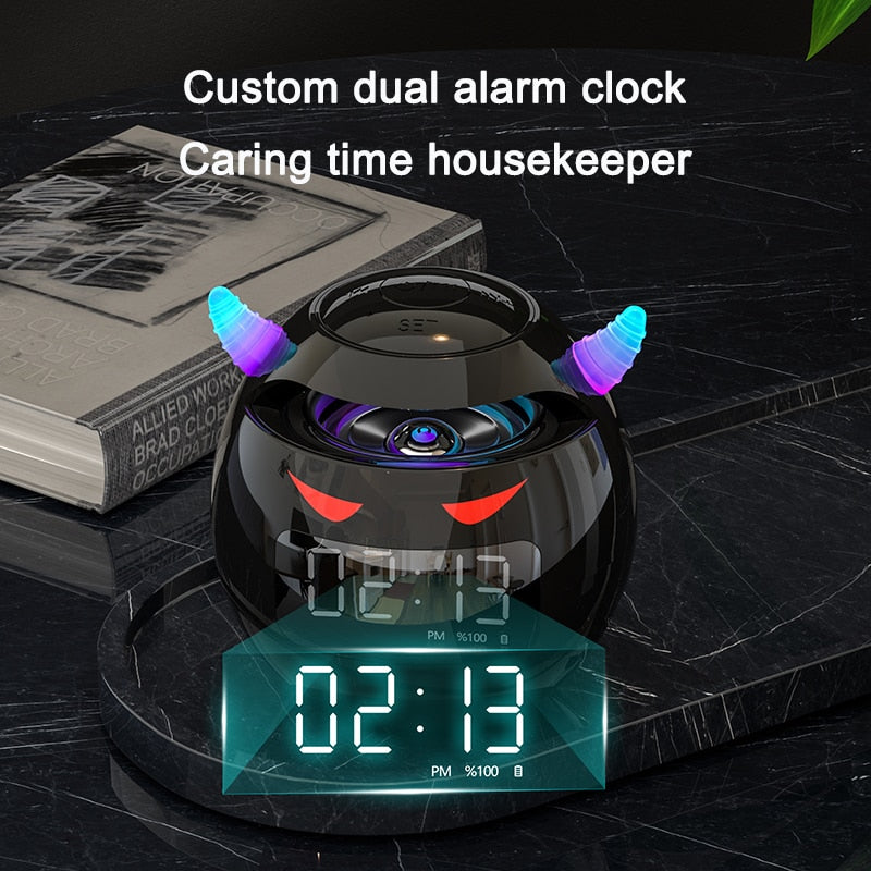 Mini 5.1 Bluetooth Speaker with LED Flash Alarm Clock and With HD Mic Hands Free Calling Zagiz