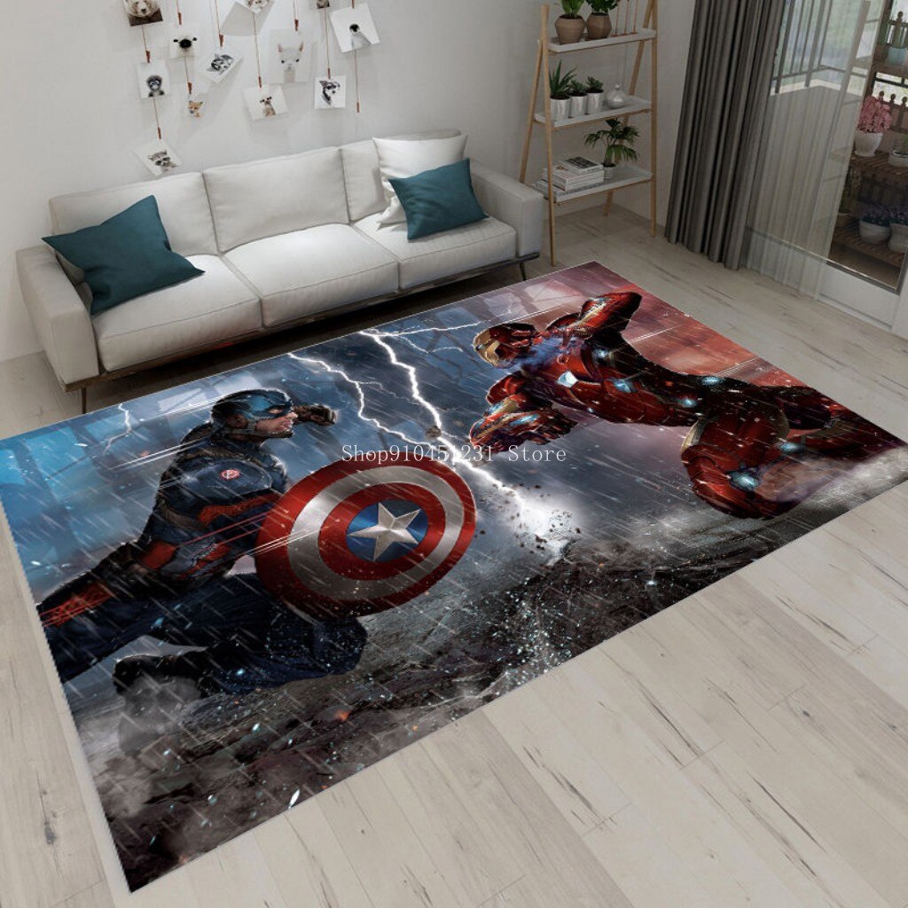 Disney The Avenger Captain America Spider-Man Iron Man Rug Zagiz