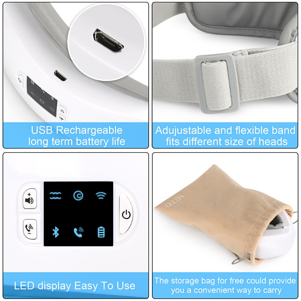 4D Smart Airbag Vibration Eye Massager with Bluetooth Music Relieves Fatigue And Dark Circles Zagiz