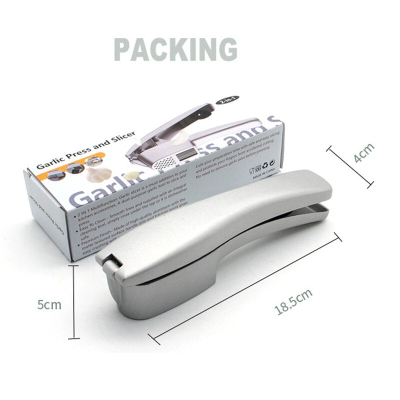 Manual Garlic Press Mincer 2 in 1 Garlic Clasp Chopper Slicer Zagiz