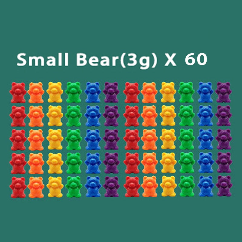 Montessori Toys Box Rainbow Stack Cups Counting Bears Color Weights Sensory Toys Zagiz