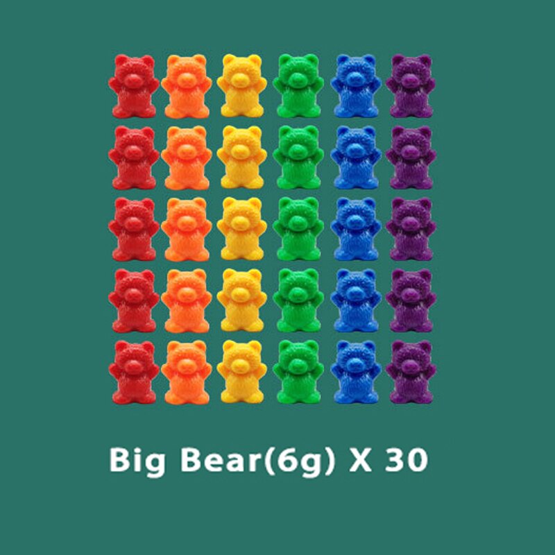 Montessori Toys Box Rainbow Stack Cups Counting Bears Color Weights Sensory Toys Zagiz