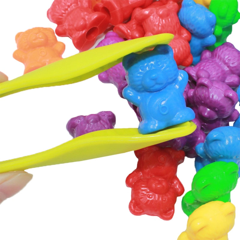 Montessori Toys Box Rainbow Stack Cups Counting Bears Color Weights Sensory Toys Zagiz