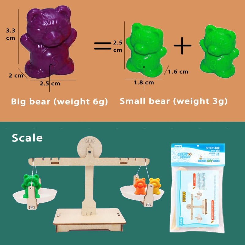 Montessori Toys Box Rainbow Stack Cups Counting Bears Color Weights Sensory Toys Zagiz