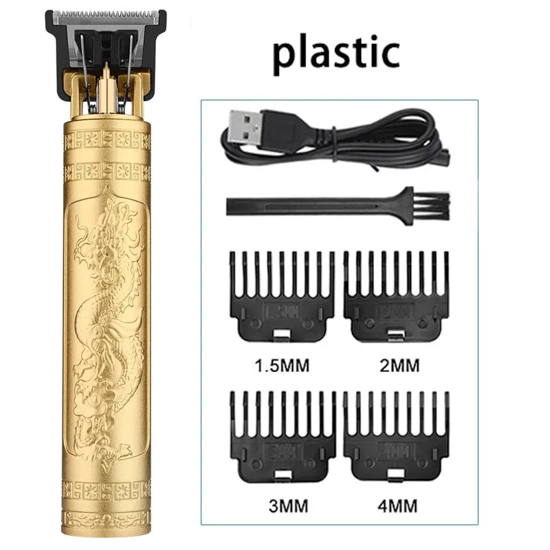 Vintage T9 Electric Hair Cutting Machine Hair Clipper Professional Men Shaver Rechargeable Barber Trimmer for Men Dragon Buddha Zagiz