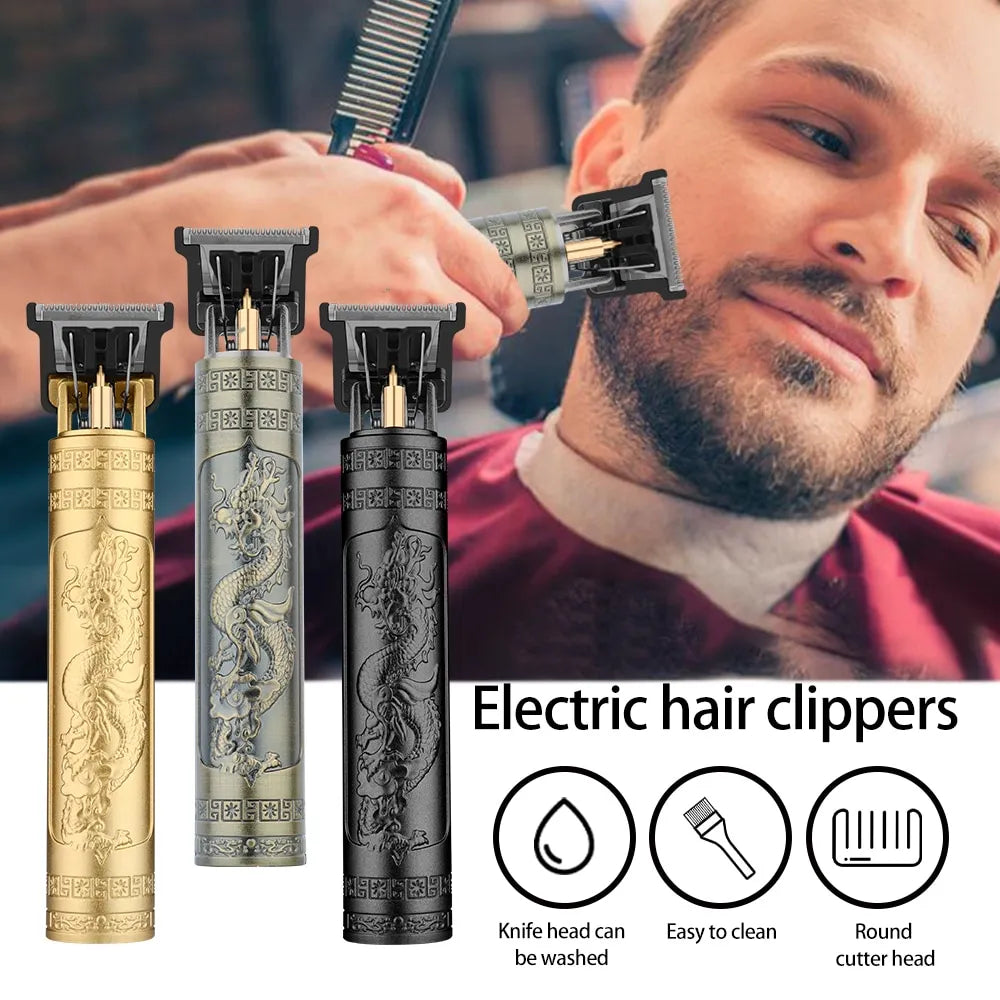 Vintage T9 Electric Hair Cutting Machine Hair Clipper Professional Men Shaver Rechargeable Barber Trimmer for Men Dragon Buddha Zagiz