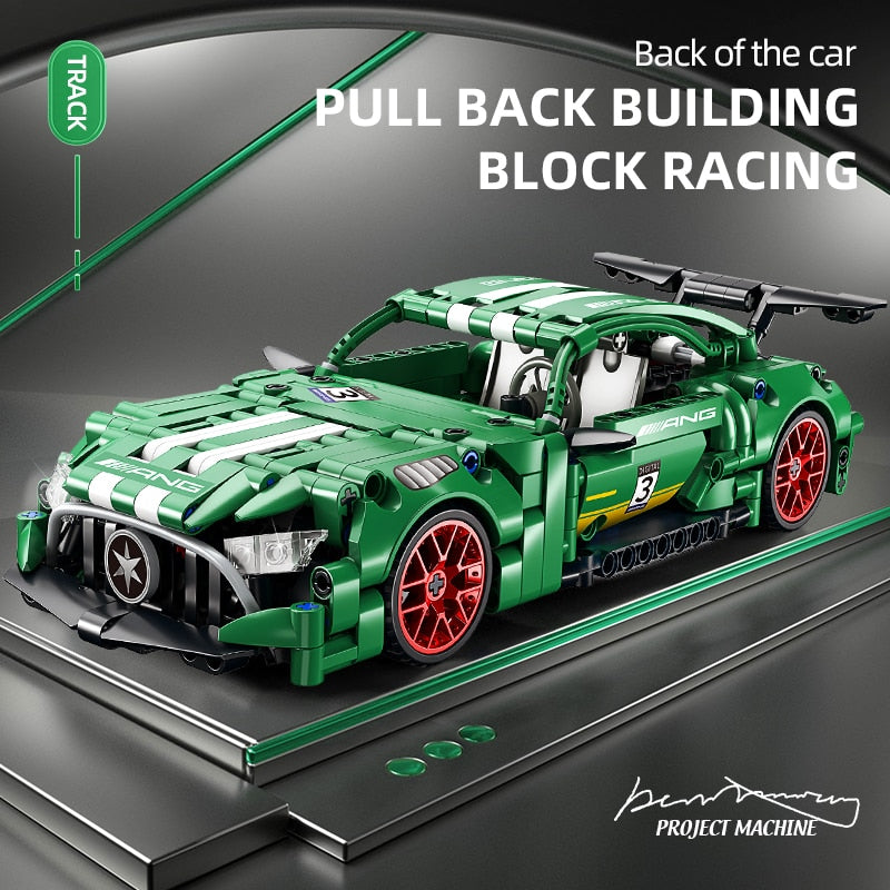 ToylinX Technical Super Racing Car 456PCS Model Building Blocks Automobile Pull Back DIY Vehicle Children Construction Toys Zagiz