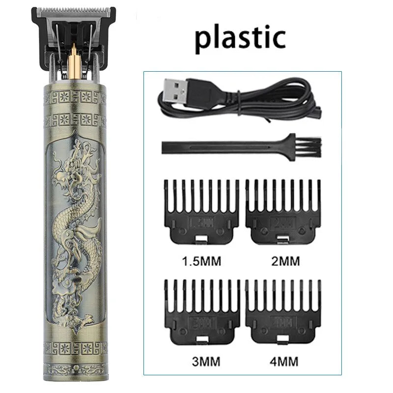 Vintage T9 Electric Hair Cutting Machine Hair Clipper Professional Men Shaver Rechargeable Barber Trimmer for Men Dragon Buddha Zagiz