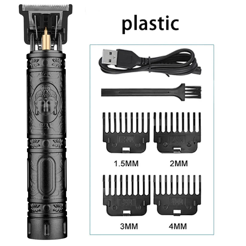 Vintage T9 Electric Hair Cutting Machine Hair Clipper Professional Men Shaver Rechargeable Barber Trimmer for Men Dragon Buddha Zagiz