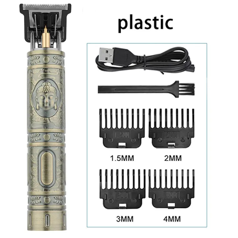 Vintage T9 Electric Hair Cutting Machine Hair Clipper Professional Men Shaver Rechargeable Barber Trimmer for Men Dragon Buddha Zagiz
