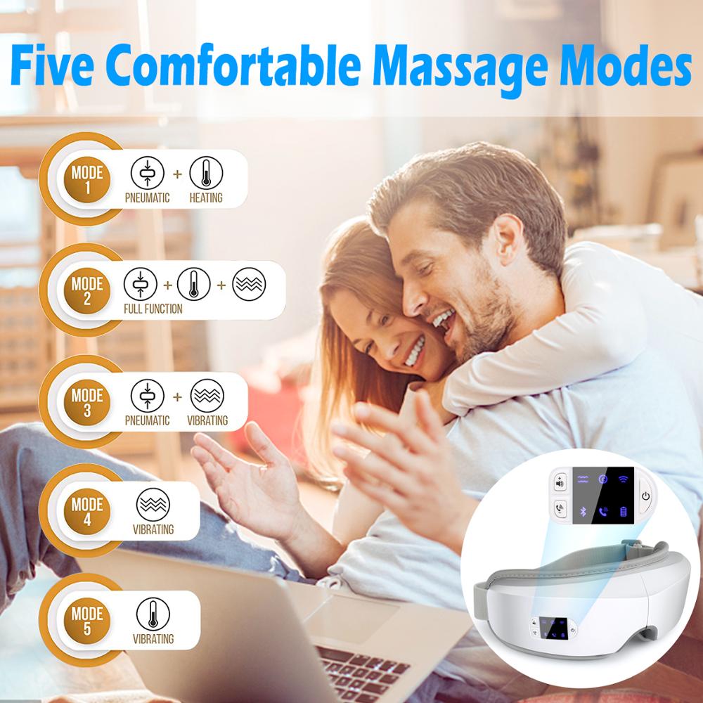 4D Smart Airbag Vibration Eye Massager with Bluetooth Music Relieves Fatigue And Dark Circles Zagiz