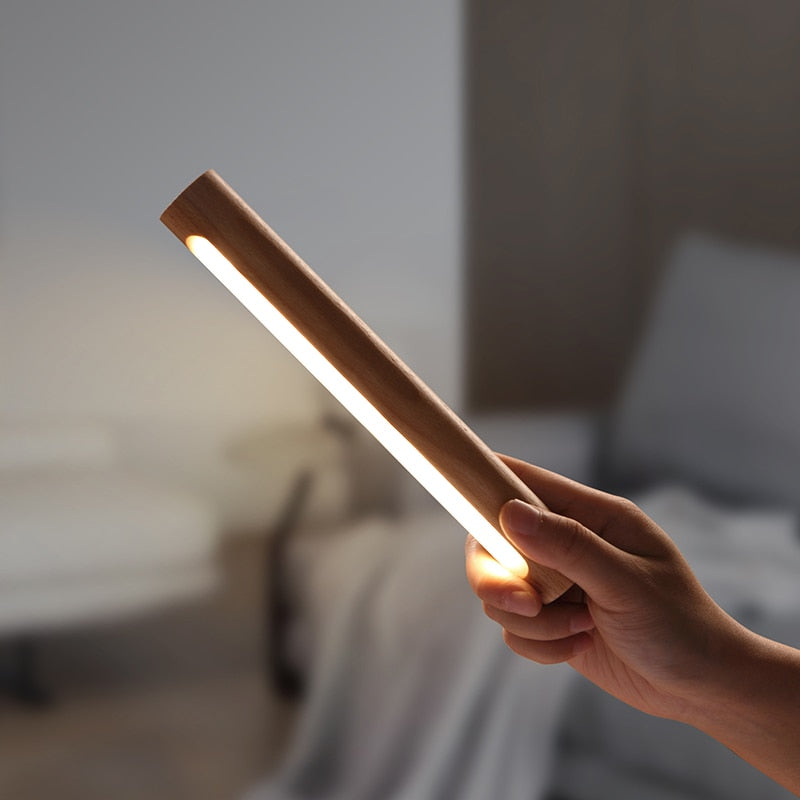 Smart 360 Degree Light Magnetic Connection Wooden Dimming Night Light USB Rechargeable Zagiz