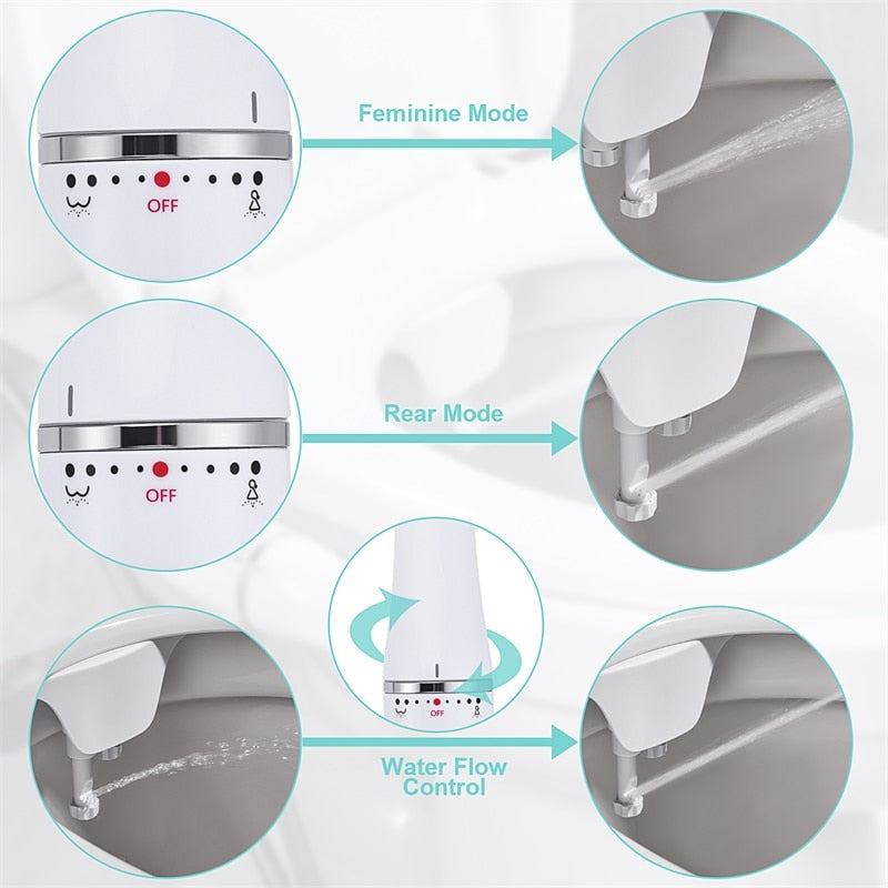 SAMODRA Ultra-Slim Bidet Toilet Seat Attachment With Brass Inlet Adjustable Water Pressure Bathroom Hygienic Shower Zagiz