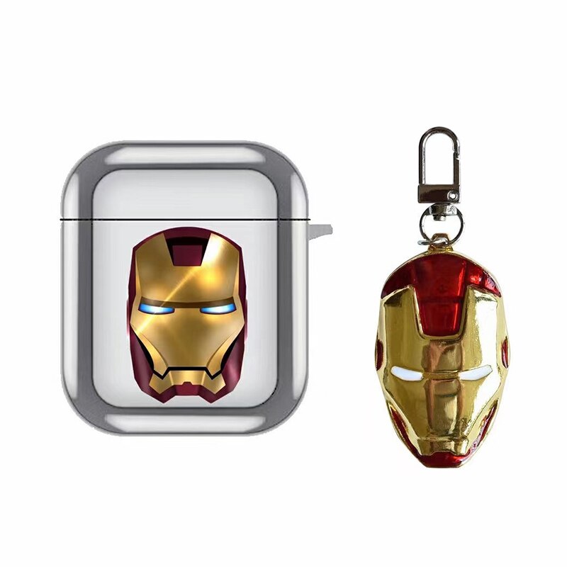 Marvel Iron Man Electroplating soft TPU Bluetooth Headset Airpods Case For Apple Airpods 1 2 and Airpods pro Zagiz
