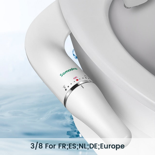 SAMODRA Ultra-Slim Bidet Toilet Seat Attachment With Brass Inlet Adjustable Water Pressure Bathroom Hygienic Shower Zagiz