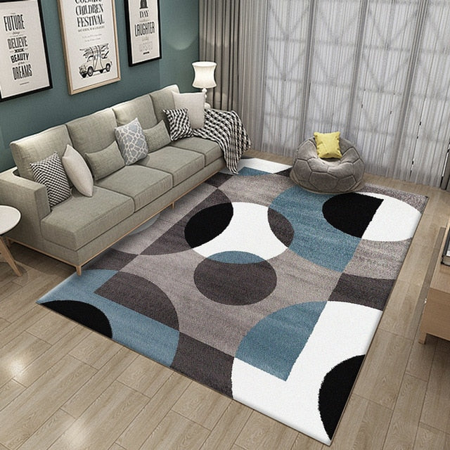 Nordic Geometric Printed Rug Zagiz