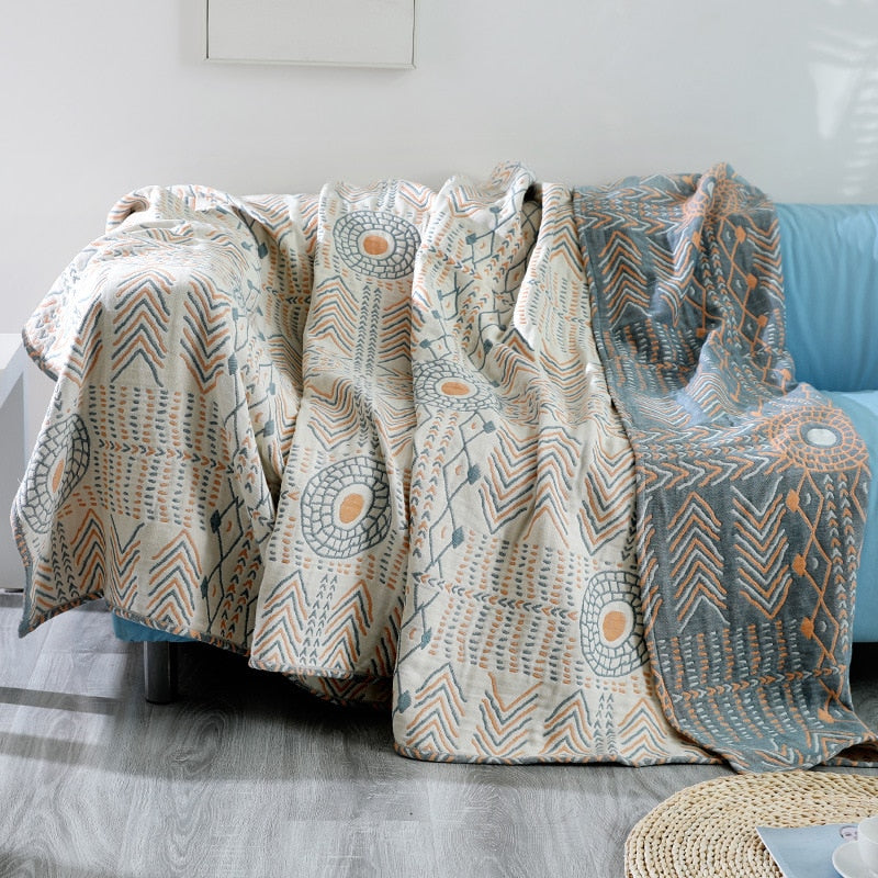 100% Cotton Boho Printed Blanket Zagiz