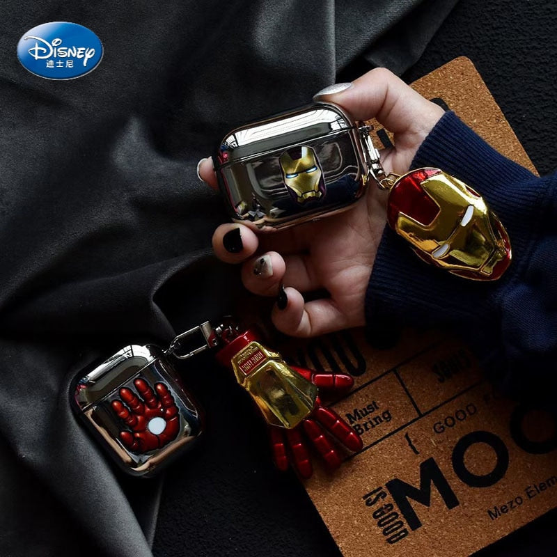 Marvel Iron Man Electroplating soft TPU Bluetooth Headset Airpods Case For Apple Airpods 1 2 and Airpods pro Zagiz
