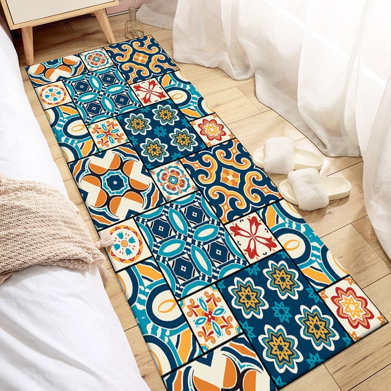 Non-slip Bohemian Style Floral Pattern Rug Zagiz