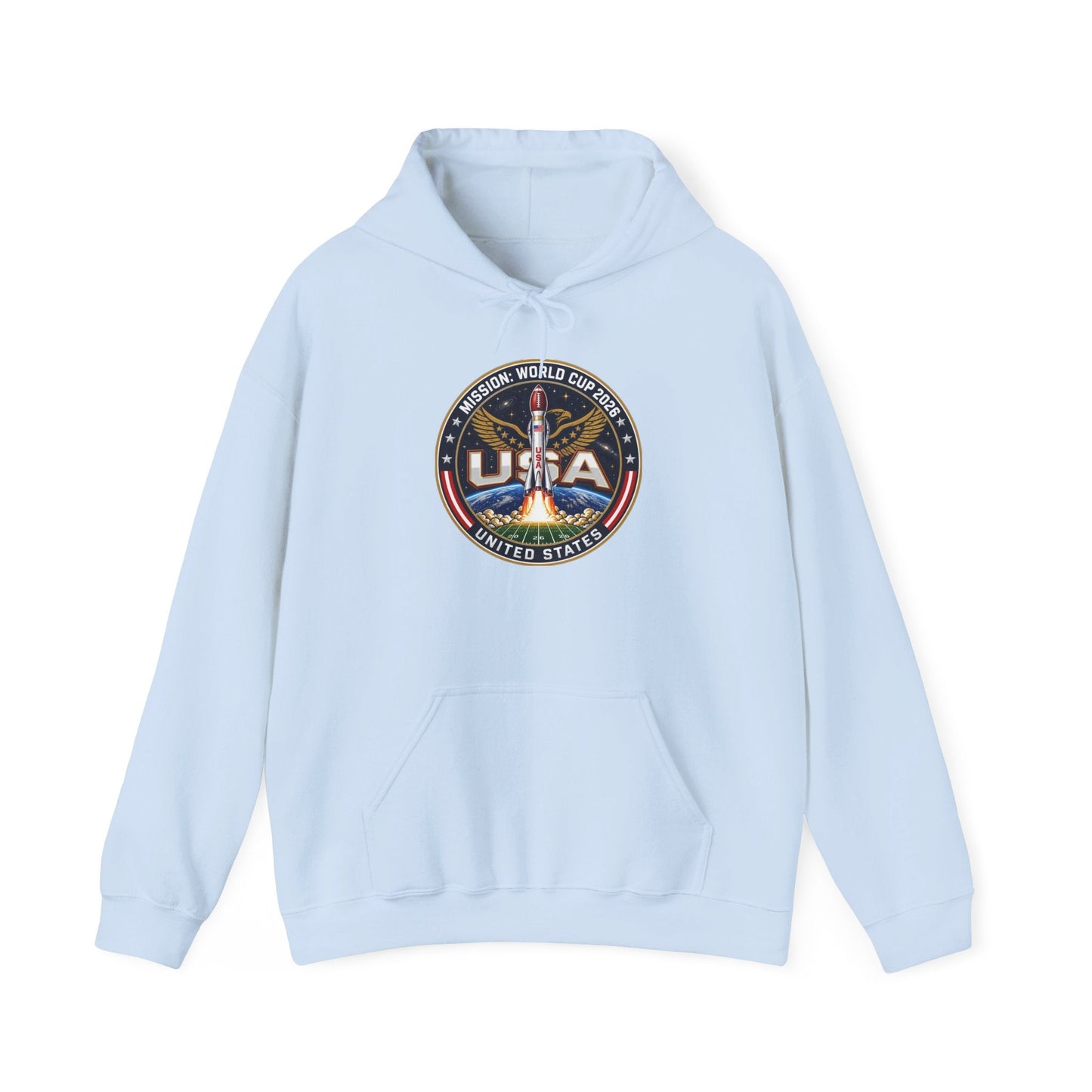 USA Eagle Patch Hoodie – Vintage American Flag Graphic Printify
