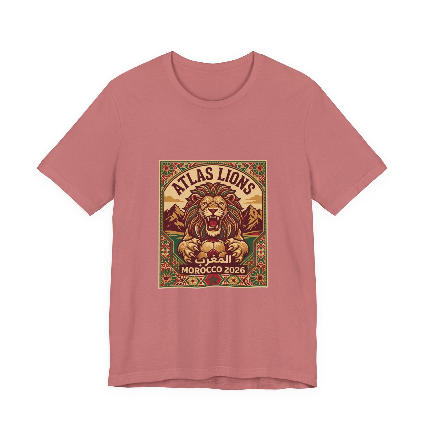 Atlas Lions Morocco 2026 Tee — Vintage Soccer Lion Graphic T-Shirt Printify
