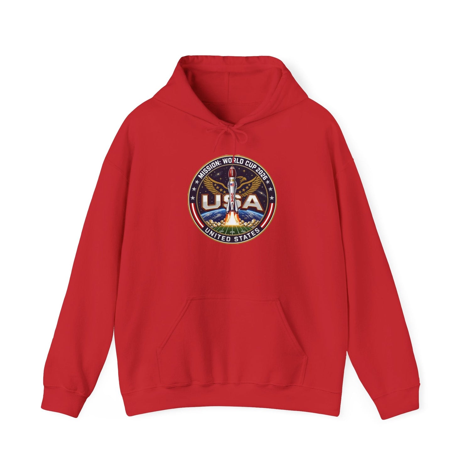 USA Eagle Patch Hoodie – Vintage American Flag Graphic Printify