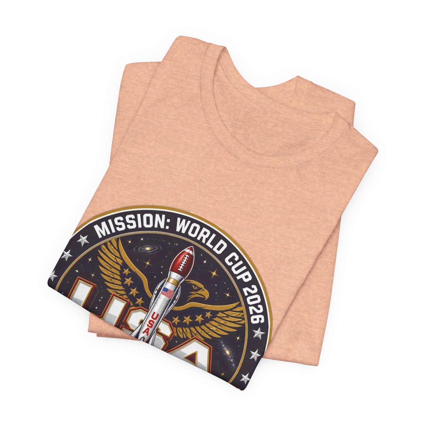 USA Rocket Mission Tee — World Cup 2024 Vintage Space Graphic T-Shirt Printify