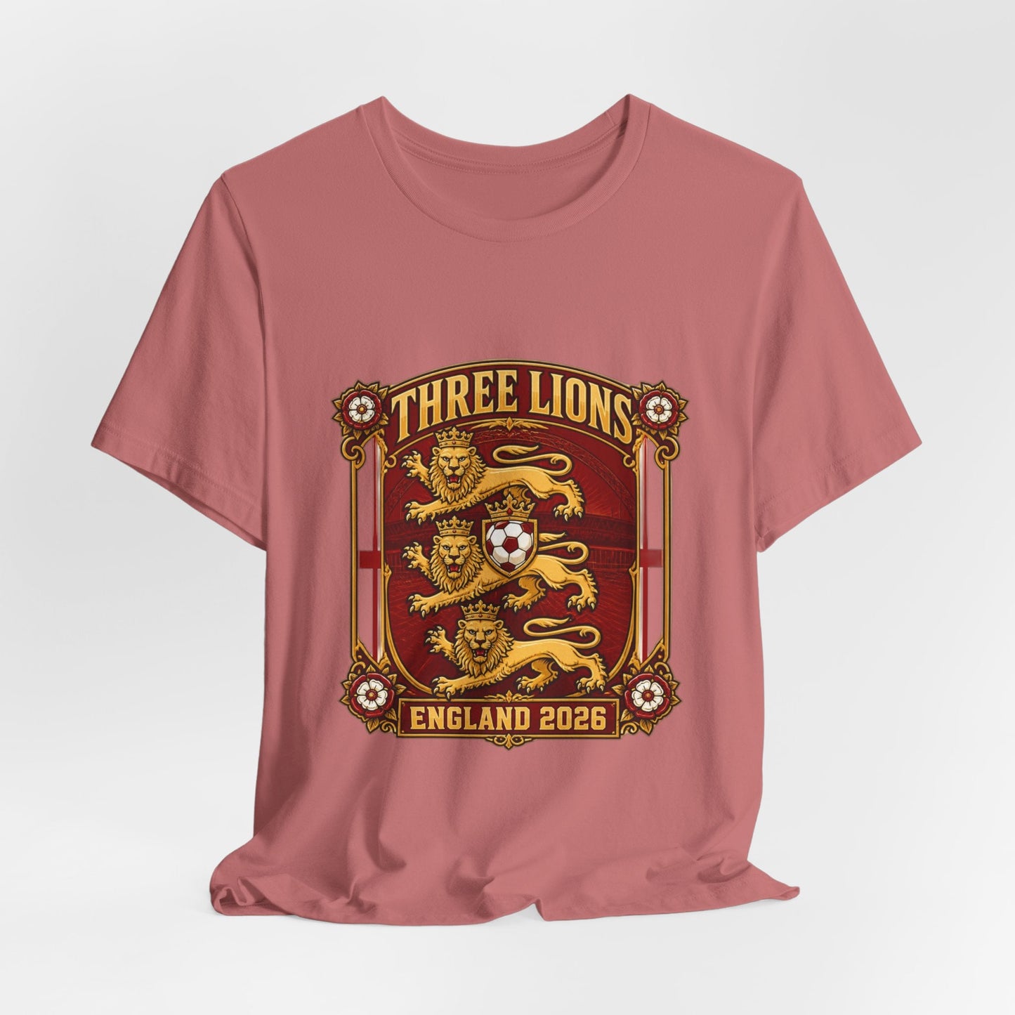 Three Lions England 2026 T‑Shirt — Vintage Football Crest Tee Printify