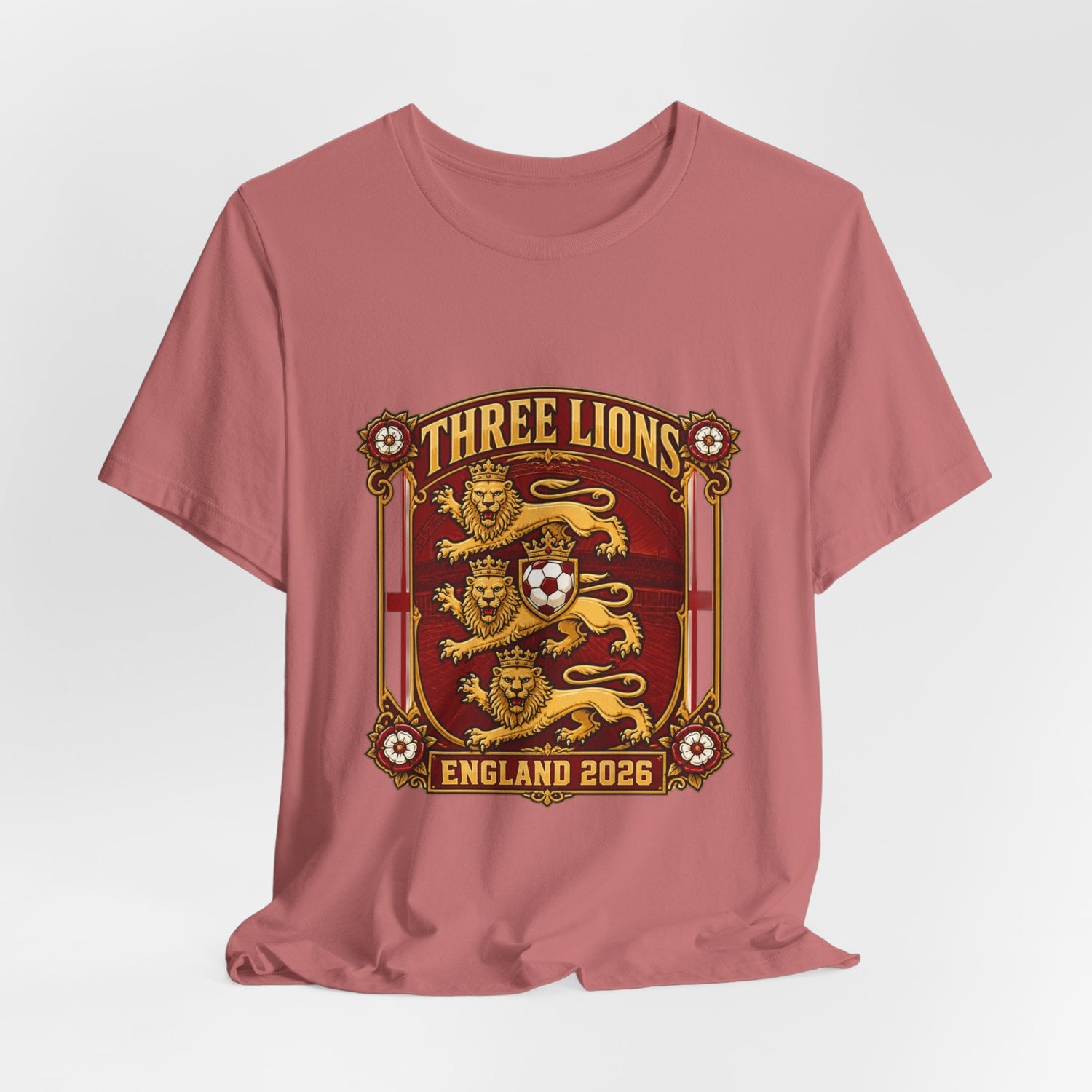 Three Lions England 2026 T‑Shirt — Vintage Football Crest Tee Printify