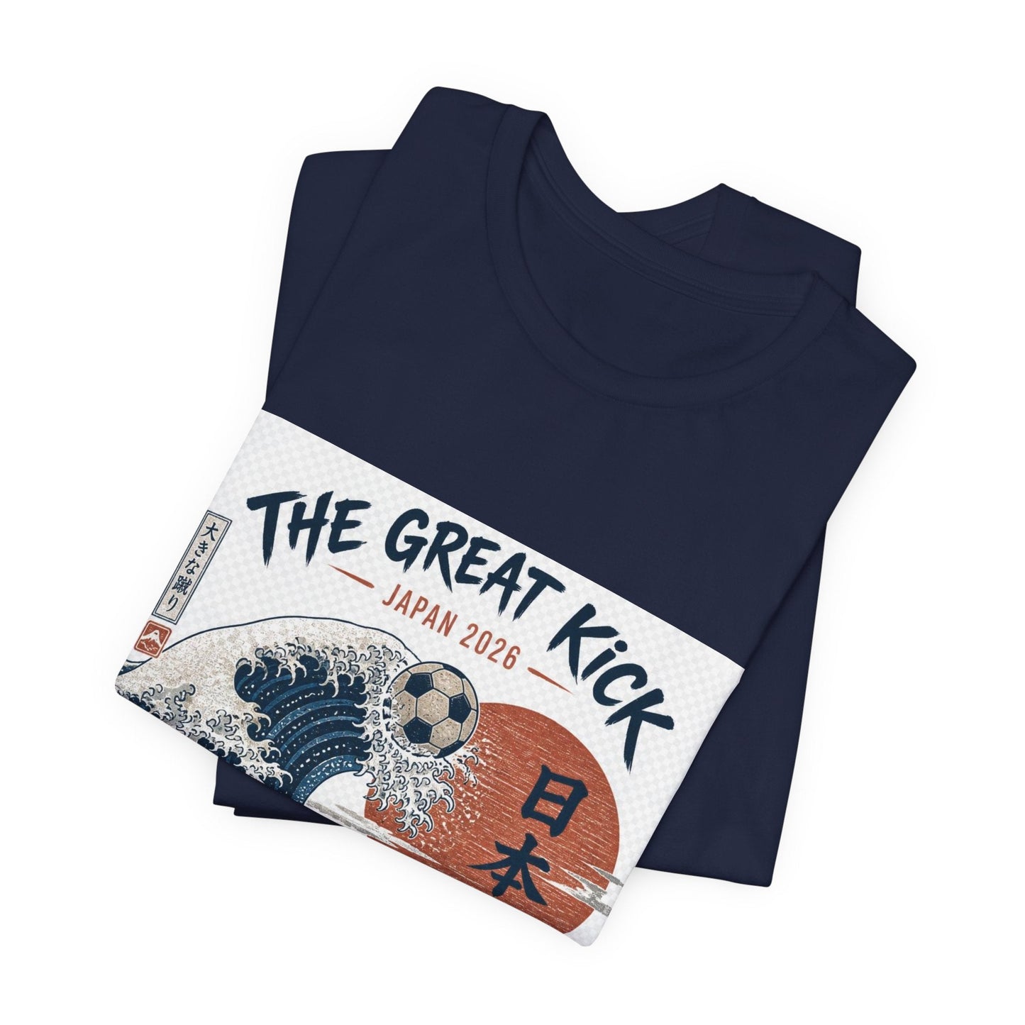 The Great Kick Japan 2028 Wave Tee — Vintage Japanese Surf & Martial Arts Graphic T-Shirt Printify