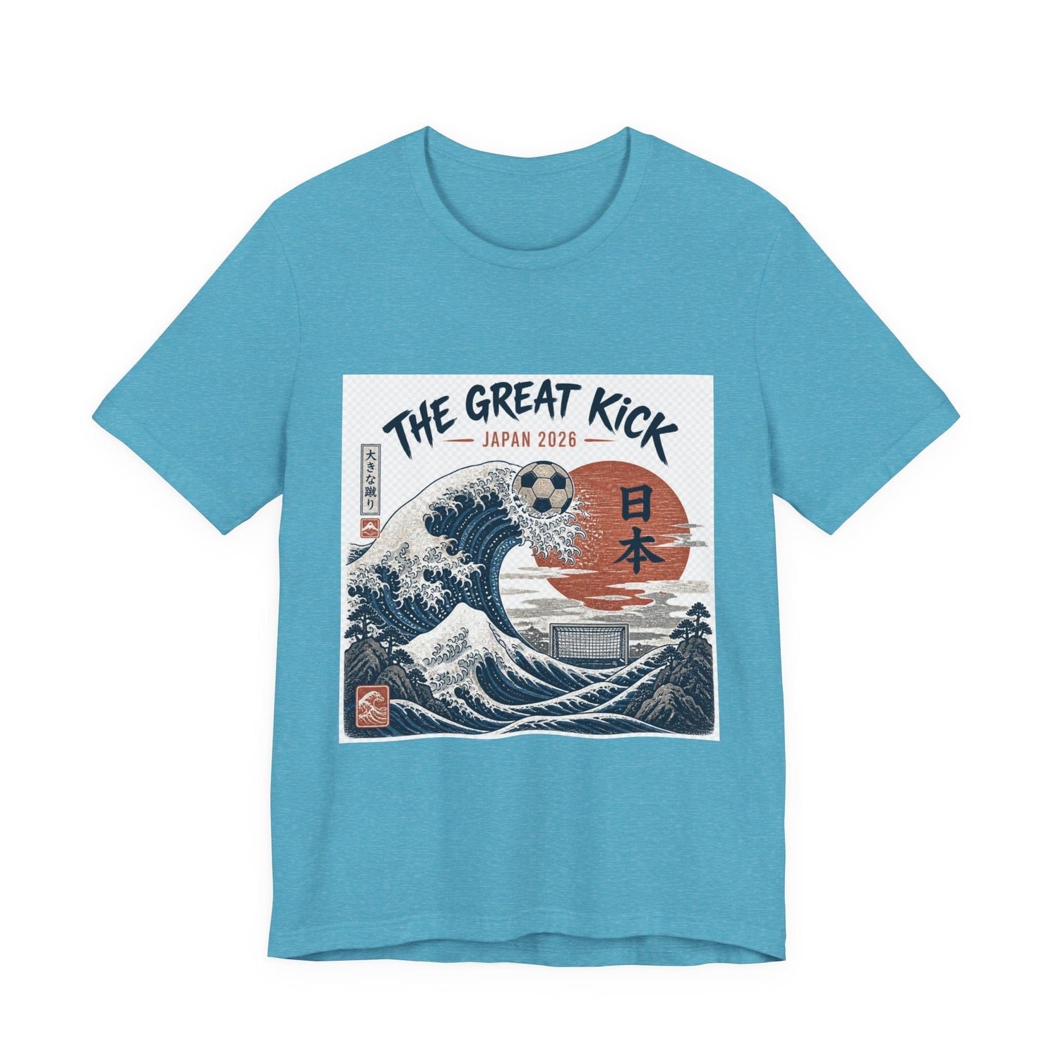 The Great Kick Japan 2028 Wave Tee — Vintage Japanese Surf & Martial Arts Graphic T-Shirt Printify