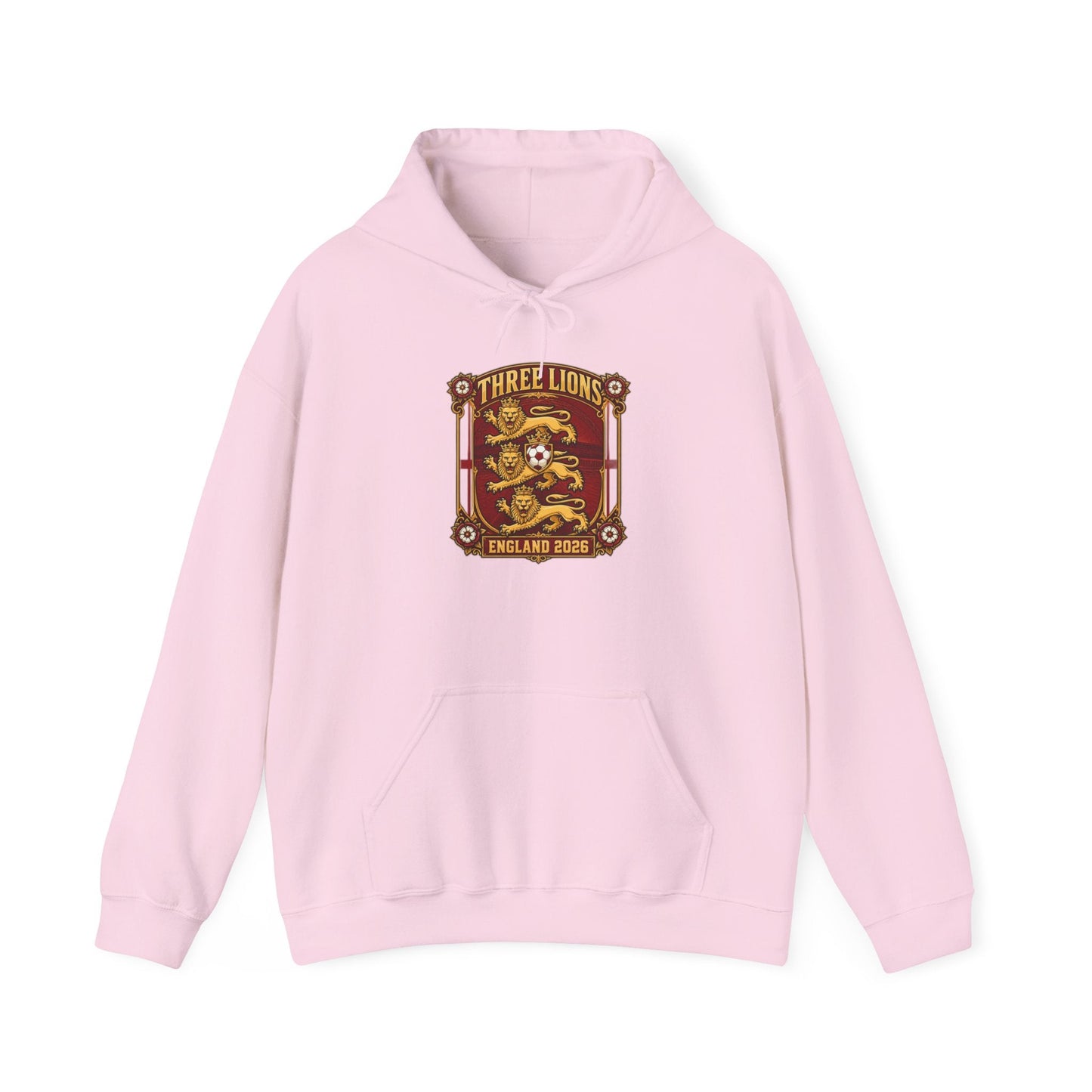 Three Lions England 2024 Hoodie — Retro Football Crest Hooded Sweatshirt Printify