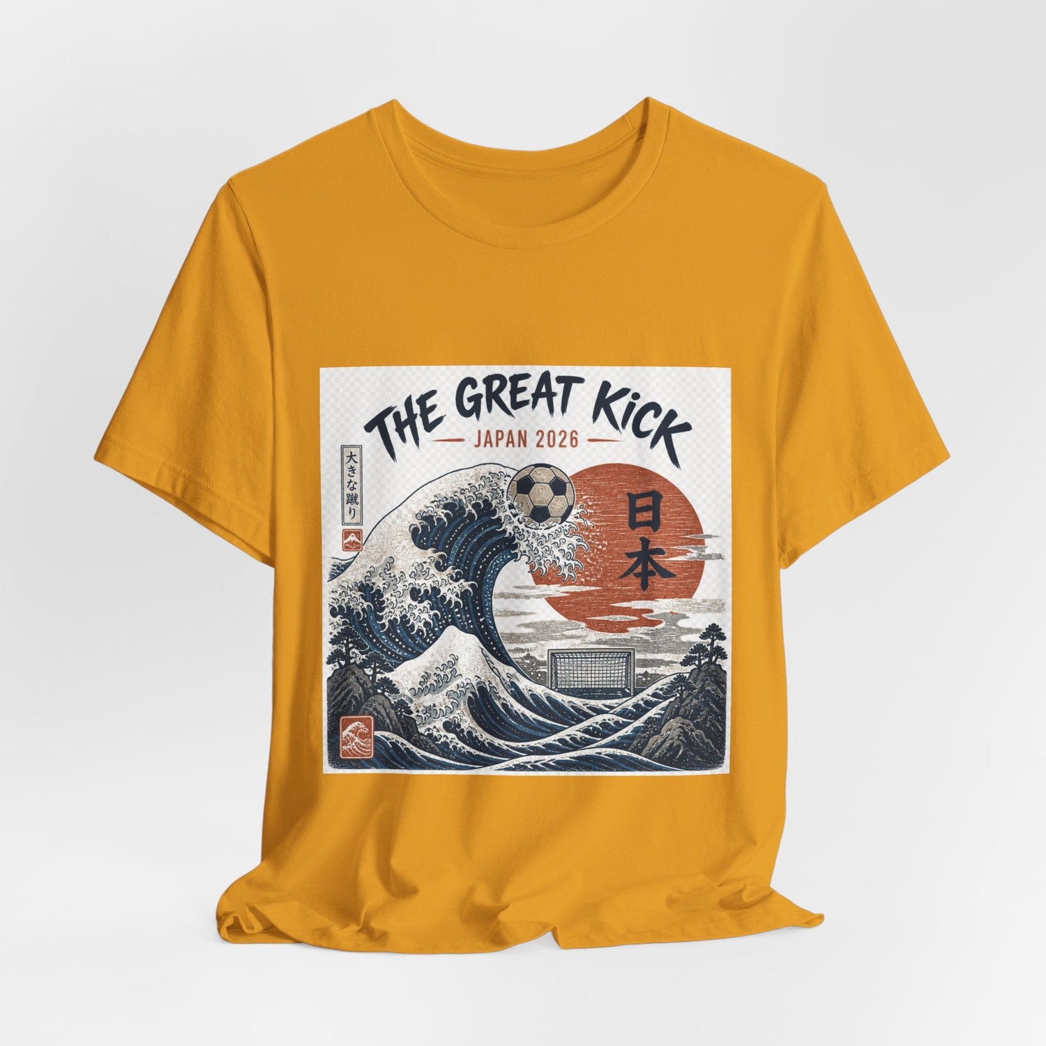 The Great Kick Japan 2028 Wave Tee — Vintage Japanese Surf & Martial Arts Graphic T-Shirt Printify