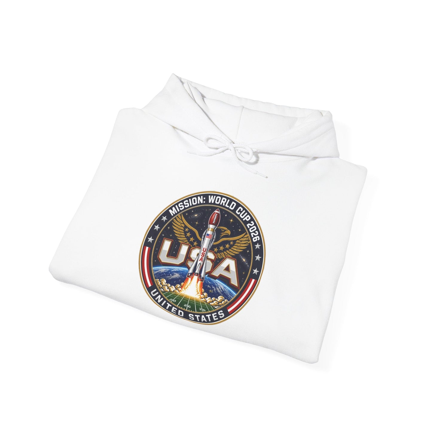 USA Eagle Patch Hoodie – Vintage American Flag Graphic Printify